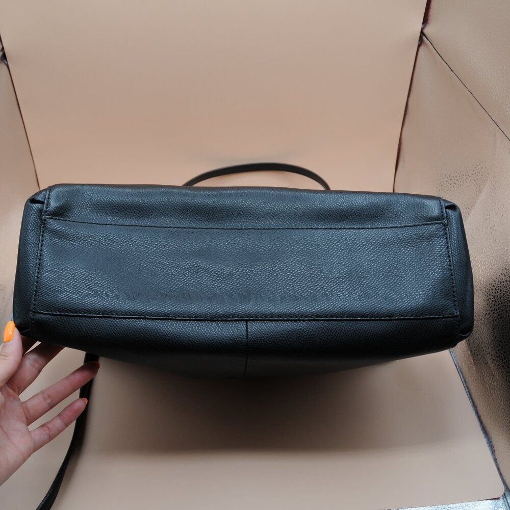 Coach Leather Tote Bag, Black/Gold - Picture 3 of 10
